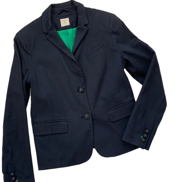 GAP Jackets & Blazers - GAP Academy Navy Cotton Blend Two Button Blazer 8